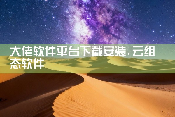 大佬软件平台下载安装