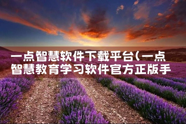 一点智慧软件下载平台